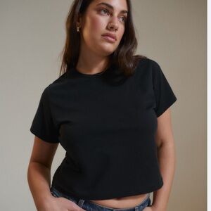 Abercrombie & Fitch Black Essential Polished Body Skimming Tee